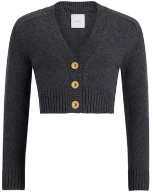 Patou Elbow-Patch Button Cardigan - Black