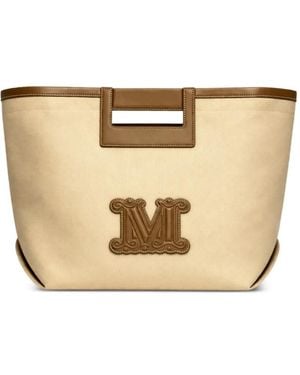 Max Mara Logo-Patch Tote Bag - Natural