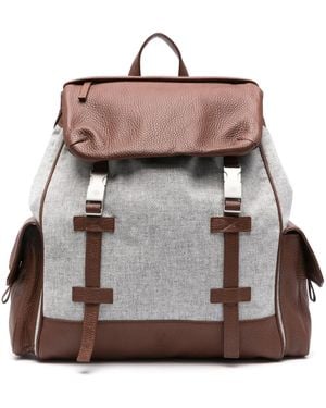 Eleventy Paneled Backpack - Brown