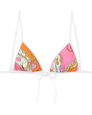 PUCCI Top Bikini A Triangolo Con Stampa Orchidee - Rosa