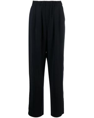 Emporio Armani Pleat-Detail High-Waist Trousers - Black