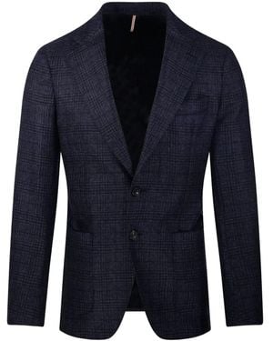 Santaniello Blazer Con Motivo Pied-De-Poule - Blu