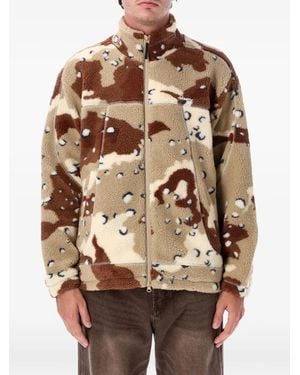 Obey Camo-Pattern Fleece Jacket - Brown