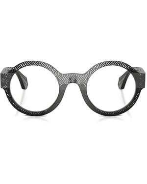 Alain Mikli Runde Brille Mit Zickzackmuster - Schwarz