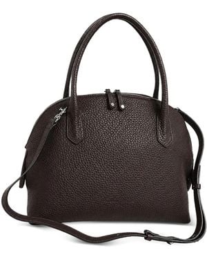 Iacucci Grained Leather Tote Bag - Black