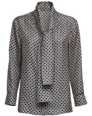 Max Mara Vittoria Geometric-Print Shirt - Grey