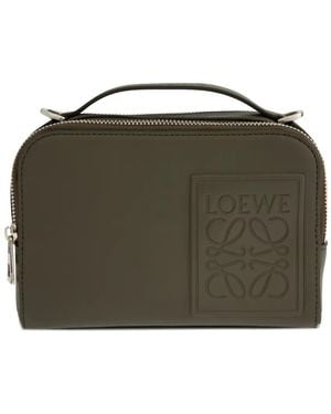 Loewe Mini Anagram-Debossed Messenger Bag - Green