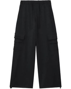 Izzue Drawstring Wide-Leg Cargo Pants - White