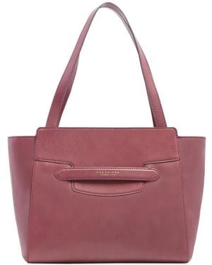 The Bridge Logo-Print Leather Tote Bag - Purple