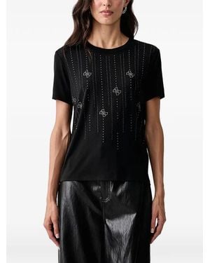 Guess Rhinestone-Embellished T-Shirt - Black