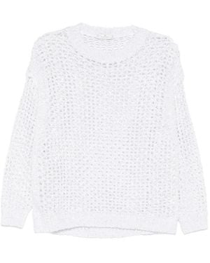 Panicale Pullover mit Lochstrickmuster - Weiß