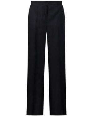 Max Mara Pressed-Crease Wide-Leg Trousers - Black