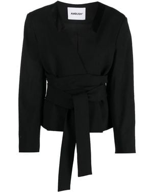 Ambush Blazer de vestir con cintura lazada - Negro