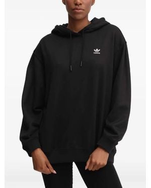 adidas Logo-Embroidered Hoodie - Black