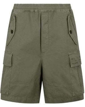 DSquared² Ripstop Elasticated Side Flap Shorts - Green