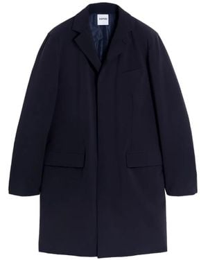 Aspesi Cappotto Monopetto Con Revers Classici - Blu