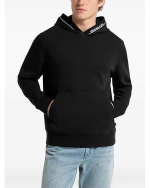 Michael Kors Logo-Trim Hoodie - Black