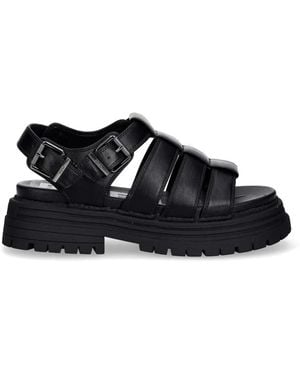 Buffalo Lennox Fisher Plateau-Sandalen Mit Schnallenverschluss - Schwarz
