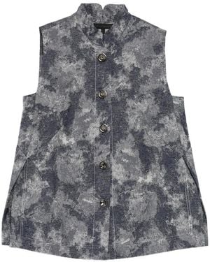 Shiatzy Chen Denim Cloud Jacquard Vest - Grey