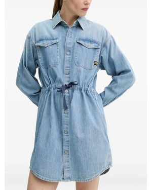 G-Star Drawstring Denim Mini Dress - Blue