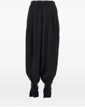 ANDAMANE Pleated Ankle-Tie Trousers - Black