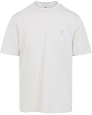 Brunello Cucinelli Embroidered-logo T-shirt - Blanco