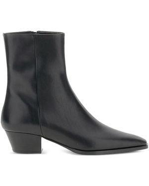 Aeyde Zip-Detail Pointed-Toe Boots - Black