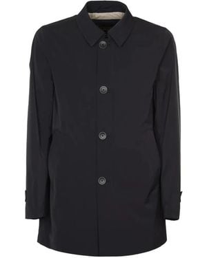 Herno Manteau Boutonné À Empiècements Matelassés - Bleu