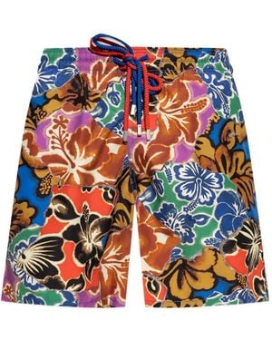 Palm Angels X Vilebrequin Floral-Print Swim Shorts - Multicolour