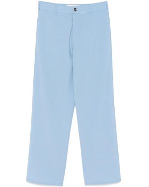 Marni Mending-Logo Straight-Leg Pants - Blue