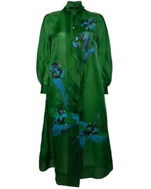 Shiatzy Chen Libre Collection Embroidered Dress - Green