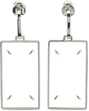 Maison Margiela Pendientes Con Cuatro Costuras - Blanco