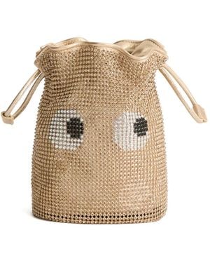 Anya Hindmarch Eyes Drawstring Bucket Bag - Natural