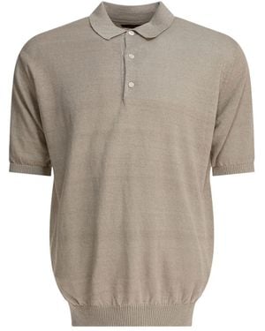 Beams Plus Short-Sleeve Hemp Polo Shirt - Grey