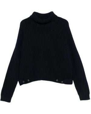Lisa Yang Ribbed Roll-Neck Jumper - Black