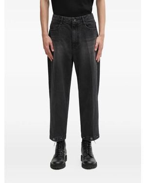 Adererror Embroidered-Trim Jeans - Black