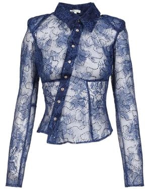 Natasha Zinko Blouska Sequin-Embellished Lace Shirt - Blue