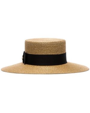 Gucci Gold Metallic Bee Motif Straw Hat