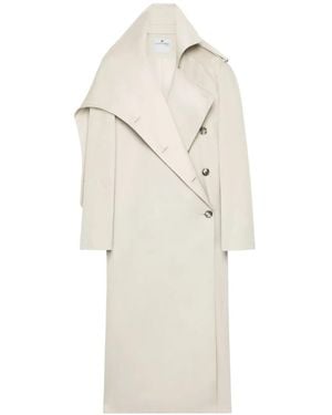 Courreges Oblique Cotton Trench Coat - Natural