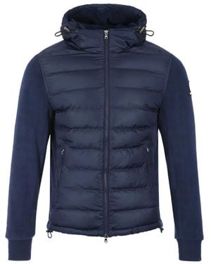 Sandbanks Fleece-Paneled Quilted Padded Jacket - Blue