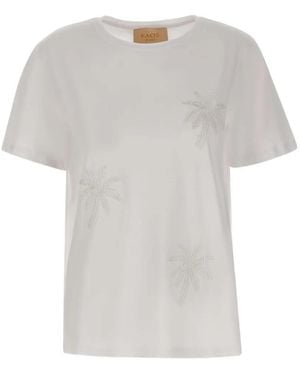 Kaos Sequin-Embellished Palm-Tree T-Shirt - White