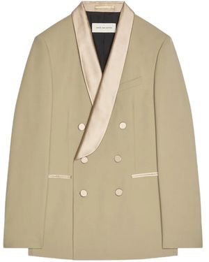 Dries Van Noten Tuxedo Double-Breasted Blazer - Natural