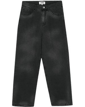 YMC Jean Ample À Effet Délavé - Gris
