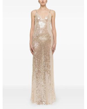 Nissa Backless Sequin Maxi Dress - Natural