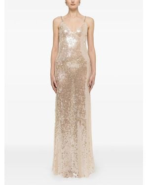 Nissa Backless Sequin Maxi Dress - Natural