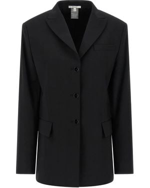 Nensi Dojaka Peak-Lapel Tie-Detail Blazer - Black