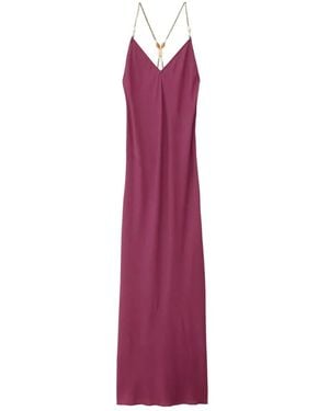 Ba&sh Hany Bead-Embellished Crinkled Maxi Dress - Purple