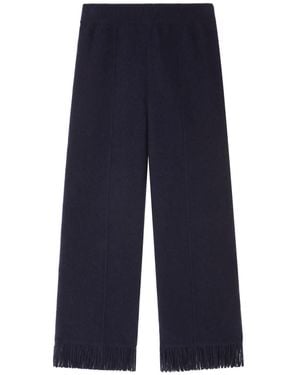 Alanui Finest Fringe-Detail Pants - Blue