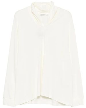 Viktoria Chan Inez Shawl-Collar Sweater - White