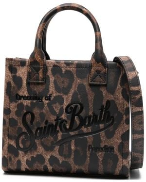 Mc2 Saint Barth Leopard print top handle tote bag - Schwarz
